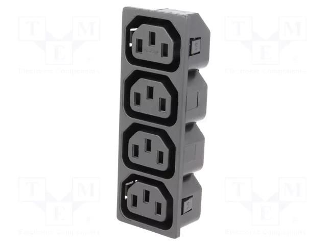 Connector: AC supply; socket; female; 10A; 250VAC; IEC 60320 ADAM TECH IEC-D-S4-150