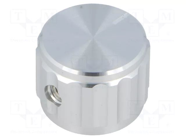 Knob; with pointer; aluminium; Øshaft: 6.35mm; Ø20x15mm; silver SR PASSIVES GS6.4-20X15