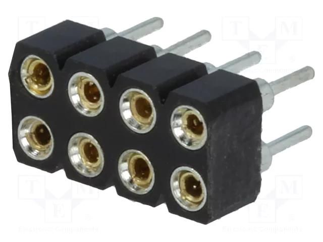 Connector: pin strips; socket; female; PIN: 8; turned contacts CONNFLY DS1002-01-2X04V13