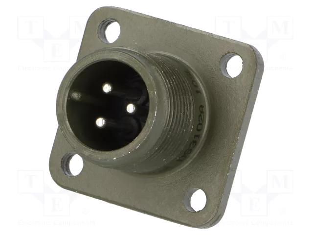 Connector: circular; socket; PIN: 3; male; soldering; MS/DS; 13A AMPHENOL DS3102A10SL-3P