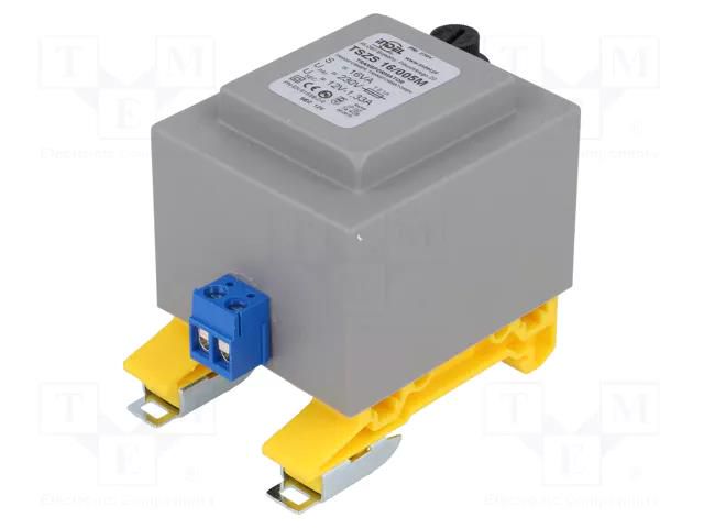 Transformer: encapsulated; 16VA; 230VAC; 12V; 1.33A; IP00; A: 58mm INDEL TSZS16/12V