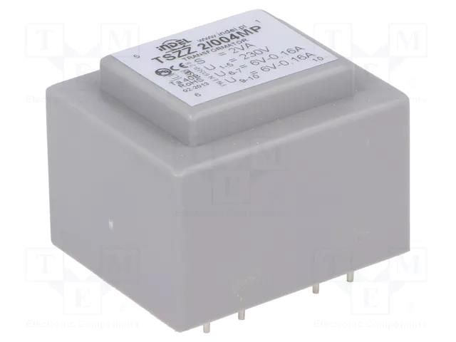 Transformer: encapsulated; 2VA; 230VAC; 6V; 6V; 160mA; 160mA; PCB INDEL TSZZ1.8/2X6V