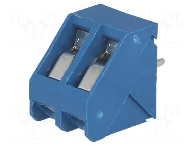 Connector: PCB terminal block; terminal; 16A; 300V; angled 45° KARSON TB-5.0-K45-2-BL