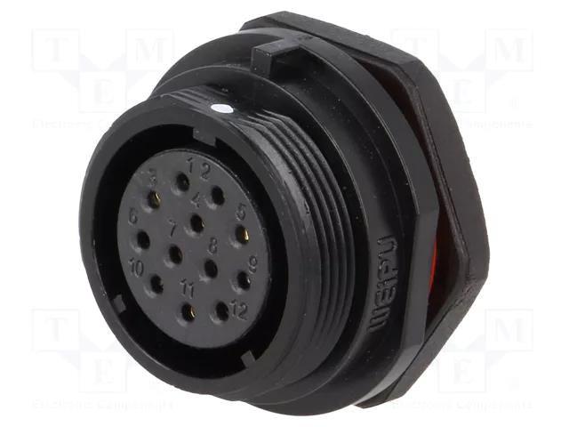 Connector: circular; socket; female; PIN: 12; IP68; SP21; 5A; 400V WEIPU SP2112/S12