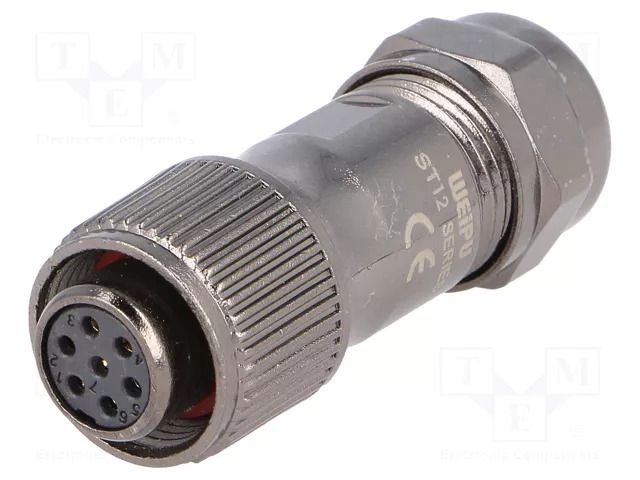 Connector: circular; plug; female; PIN: 7; IP67; ST12; 5÷8mm; 5A; 125V WEIPU ST1210/S7