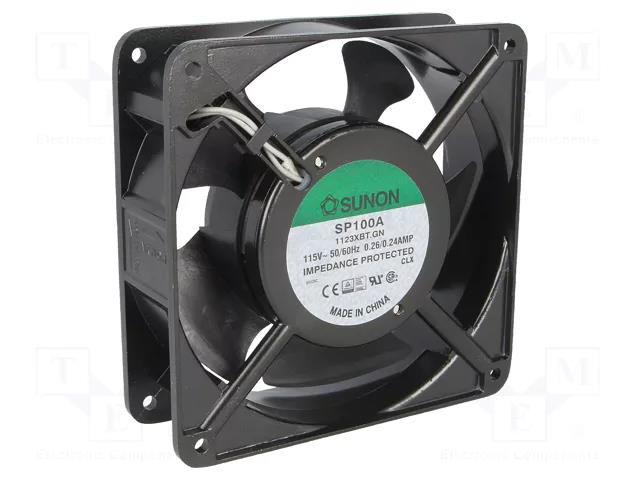 Fan: AC; axial; 115VAC; 120x120x38mm; 199m3/h(±10%); 50dBA; ball SUNON SP100A1123XBT