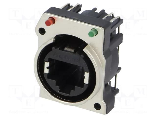 Connector: RJ45; socket; XLRnet; Cat: 5e; with LED; THT; angled 90° AMPHENOL RJX8FB5HRGB