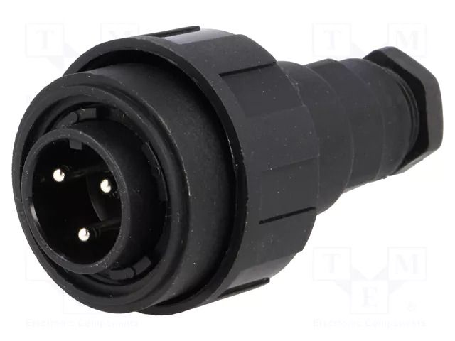 Connector: circular; plug; male; PIN: 3; 12A; 250V; IP68; UL94V-0 BULGIN PX0731/P