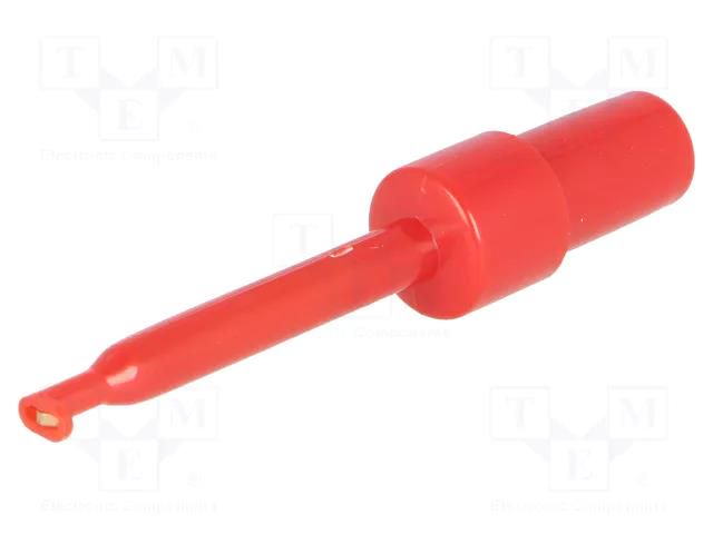 Clip-on probe; hook type; 3A; 60VDC; red; Grip capac: max.1.7mm SCI R8-H16E-R