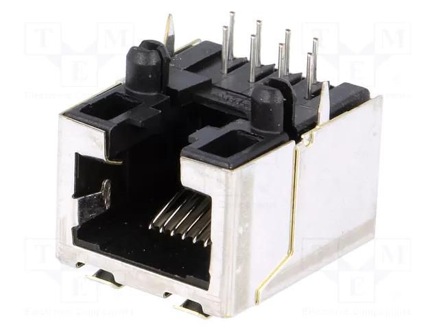 Connector: RJ45; socket; PIN: 8; Layout: 8p8c; on PCBs; THT TE Connectivity 3-5338556-1