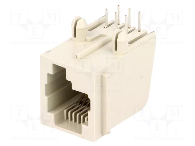 Connector: RJ12; socket; PIN: 6; Cat: 3; 6p6c; on PCBs; THT; 16.13mm TE Connectivity 5555003-1