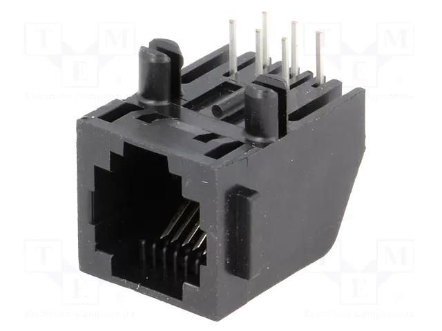 Connector: RJ12; socket; PIN: 6; Cat: 3; 6p6c; on PCBs; THT; 12.7mm TE Connectivity 5555163-1