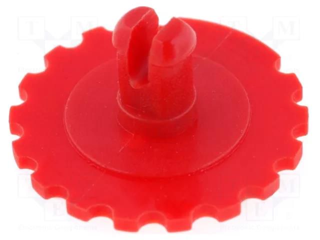 Knob; thumbwheel; red; Ø16mm; for mounting potentiometers PIHER PT15GR-R