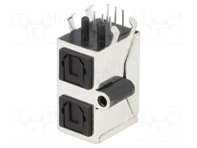 Connector: optical (Toslink); with cover; screw; angled 90°; THT CLIFF FC6842135TR