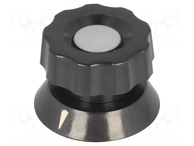 Knob; with pointer; bakelite; Øshaft: 6mm; Ø38x28mm; black MENTOR G475.61