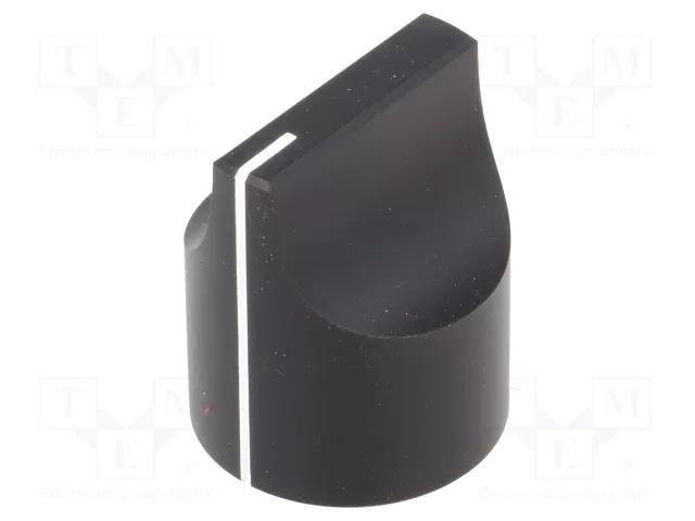 Knob; with pointer; aluminium; Øshaft: 6mm; Ø22x27mm; black SR PASSIVES GC6.0-22X27