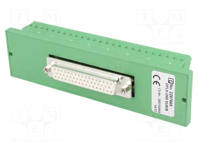 Connector: D-Sub; PIN: 50; socket; female; screw terminal PHOENIX CONTACT DFLK-D50SUB/B