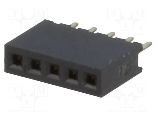 Connector: pin strips; socket; female; PIN: 5; THT; straight; 1A CONNFLY DS1065-01-1X5S8BV
