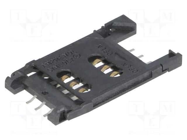 Connector: for cards; SIM; with hinged holder; SMT; PIN: 6; 2.5mm AMPHENOL C707-10M006-049