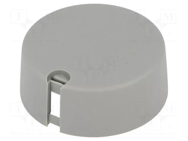 Knob; with pointer; plastic; Øshaft: 6mm; Ø40x16mm; grey; push-in OKW A1040648