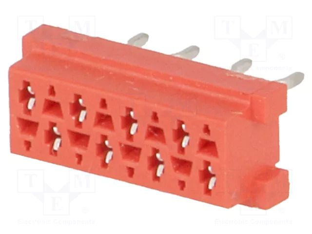 Connector: Micro-MaTch; socket; female; PIN: 8; THT; 2x4 TE Connectivity AMP-215079-8