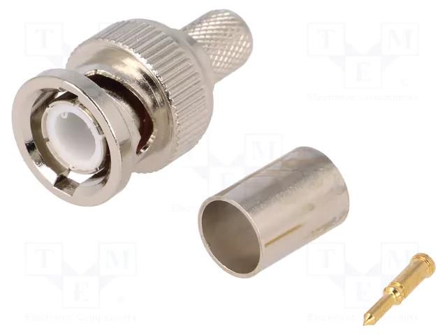Connector: BNC; plug; male; straight; 75Ω; crimped; RG6; for cable YIZN Jiangsu Tengyu Electronics co. BNC-135