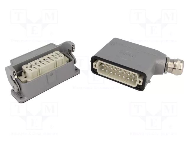 Connector: HDC; male + female; 16A; 250V; Han Kit; PIN: 16; 16+PE HARTING 10200160000