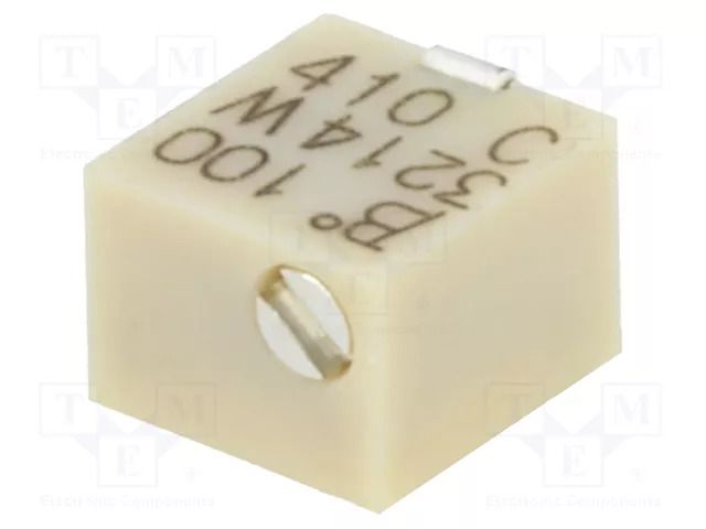 Potentiometer: mounting; vertical,multiturn; 10Ω; 250mW; SMD; ±10% BOURNS 3214W-1-100E