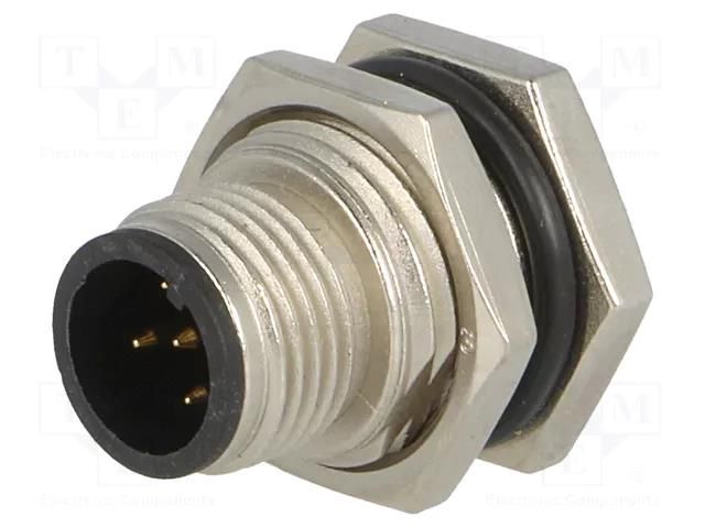 Connector: M12; socket; PIN: 5; male; 60V; IP68; THT; metal; 4A AMPHENOL LTW 12-05PMMP-SF8001
