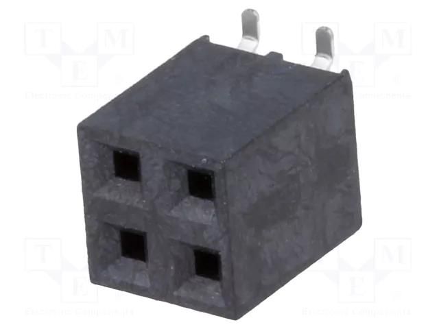 Connector: pin strips; socket; female; PIN: 4; vertical; SMT; 2.54mm NINIGI ZL264-4DG