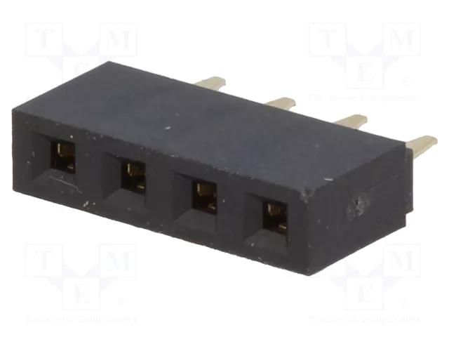 Connector: pin strips; socket; female; PIN: 4; straight; 3A; THT NINIGI ZL305-04