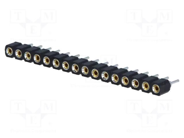 Connector: pin strips; socket; female; PIN: 16; turned contacts CONNFLY DS1002-01-1X16V13