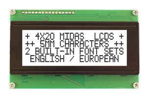 LCD MODULE, COB, FSTN, 20X4, PARALLEL MC42005A6WK-FPTLW-V2