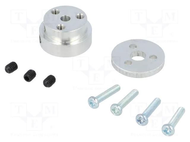 Bracket wheel; Kit: adapter,mounting screws; Shaft: D spring POLOLU POLOLU-2672