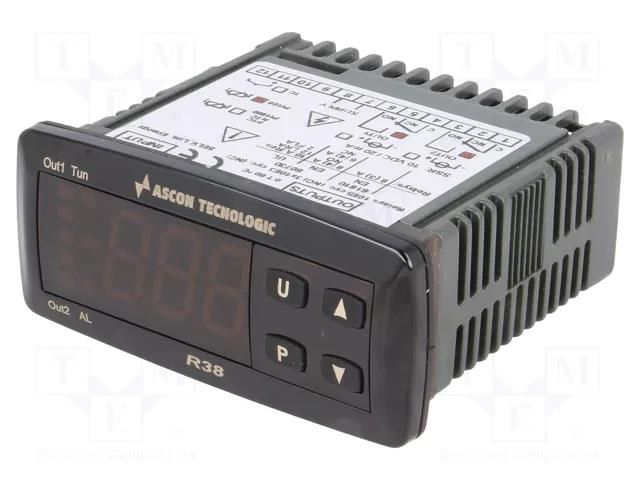 Module: regulator; Pt100; temperature; SPDT; OUT 2: SPDT; on panel ASCON TECNOLOGIC R38-FARR