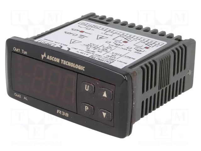 Module: regulator; Pt100; temperature; SPDT; OUT 2: SPDT; on panel ASCON TECNOLOGIC R38-HARR