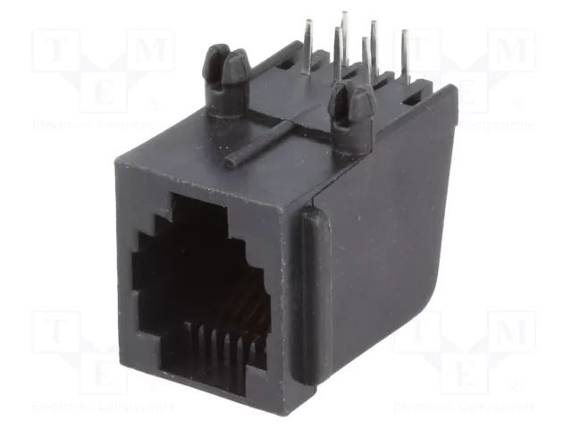 Connector: RJ12; socket; PIN: 6; gold-plated; 6p6c; THT; angled 90° NINIGI RJ12G-PCB