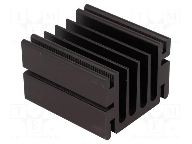 Heatsink: extruded; TO220; black; L: 50mm; W: 46mm; H: 33mm; aluminium FISCHER ELEKTRONIK SK68-50SA
