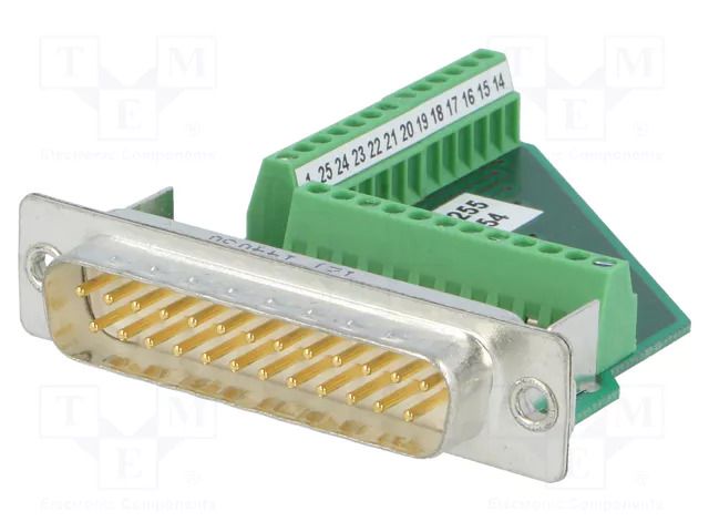 Connector: D-Sub; PIN: 25; plug; male; for cable; screw terminal PHOENIX CONTACT VS25ST-DSUB-MPT