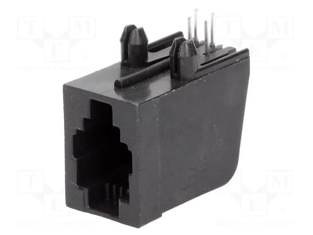 Connector: RJ9; socket; PIN: 4; Cat: 3; 4p4c; on PCBs; THT; 16.2mm TE Connectivity 5555980-1