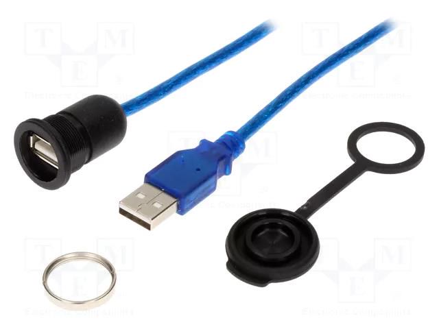 Cable; USB 2.0,with protective cap; USB A socket,USB A plug; 2m ENCITECH 1310-1002-04