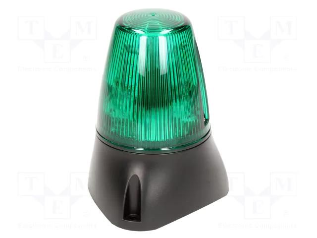 Signaller: lighting-sound; 10÷17VDC; 10÷17VAC; LED x8; green; IP65 MOFLASH SIGNALLING LEDA100-01-04