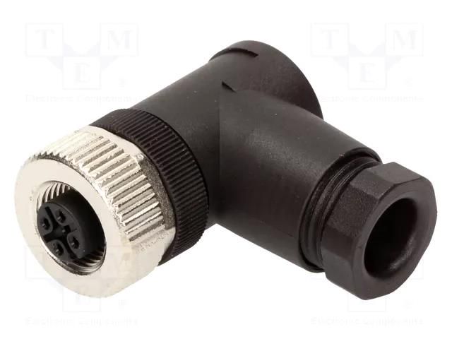 Connector: M12; plug; PIN: 4; female; angled 90°; IP67; for cable MURRELEKTRONIK 7000-13021-0000000