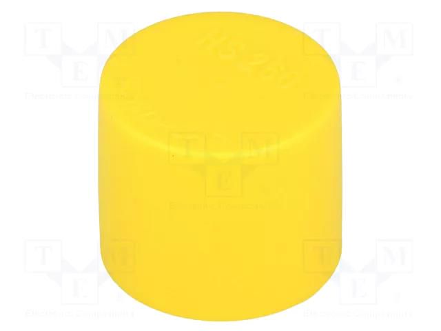 Cap; Body: yellow; Øint: 75.6mm; H: 25mm; LDPE; push-in; SafeCAP SUNDPLAST HS756