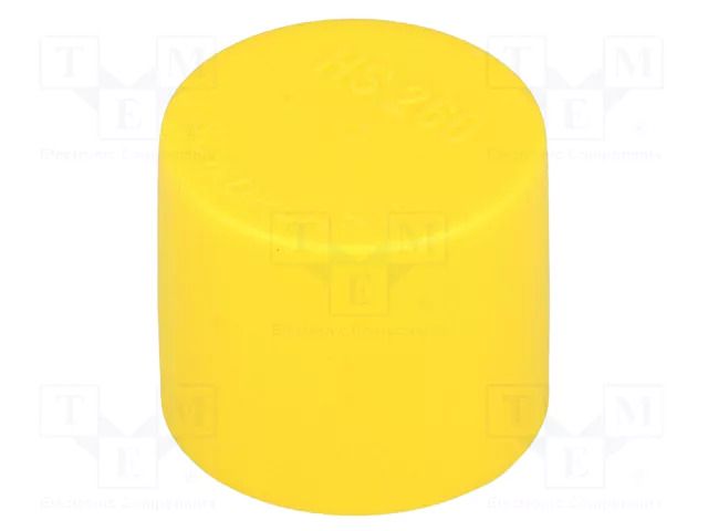 Cap; Body: yellow; Øint: 55.7mm; H: 20mm; LDPE; push-in; SafeCAP SUNDPLAST HS557