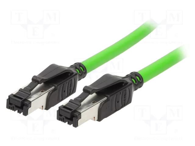 Patch cord; RJ45 plug,both sides; SF/UTP; 5; wire; Cu; PVC; green HARTING 9457710027