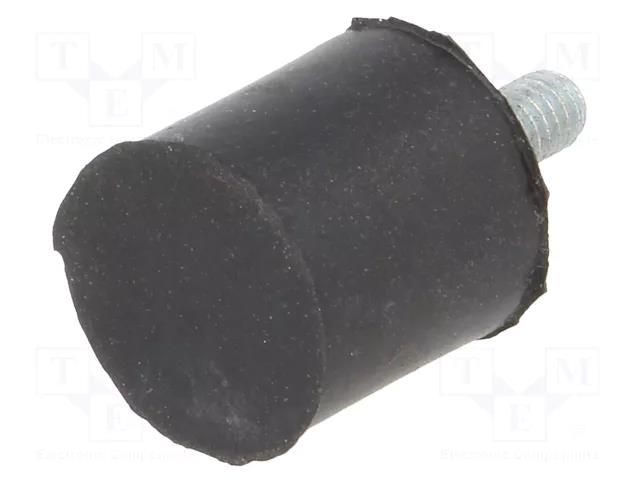 Vibroisolation foot; Ø: 15mm; H: 15mm; Shore hardness: 40±5; 241N ELESA+GANTER DVA4-15-15-M4