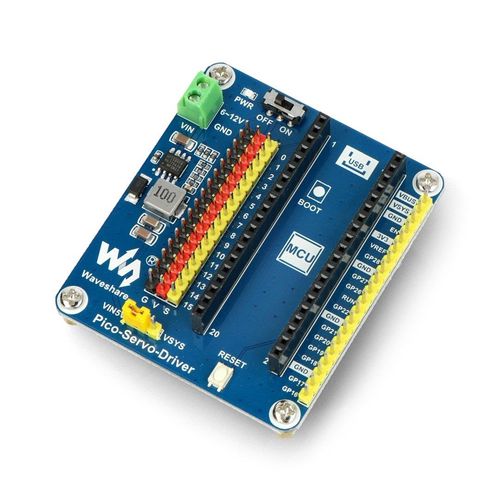 Servo driver 16-channel, 16-bit PWM do Raspberry Pi Pico - Waveshare 19767 WSR-19721 5904422347277