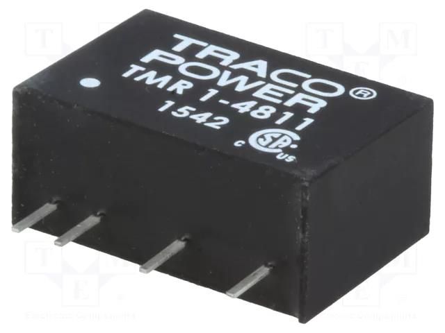 Converter: DC/DC; 1W; Uin: 36÷75VDC; Uout: 5VDC; Iout: 200mA; PCB TRACO POWER TMR1-4811