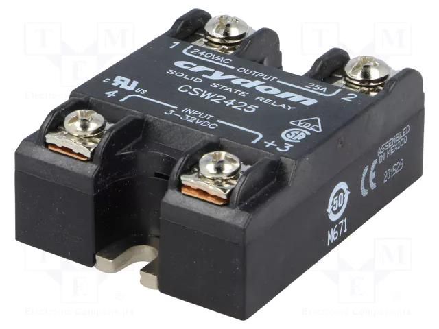 Relay: solid state; Ucntrl: 3÷32VDC; 25A; 24÷280VAC; CSW; 1-phase SENSATA / CRYDOM CSW2425